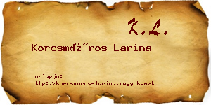 Korcsmáros Larina névjegykártya